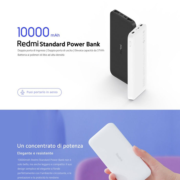 10k Redmi Silver Power Bank Smart Devices