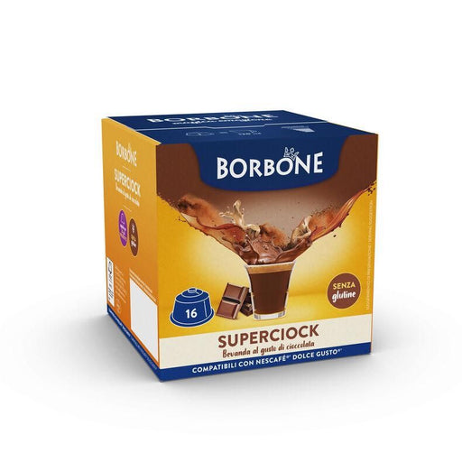 16 PZ Capsule Borbone Cioccolato SuperCiock Compatibili Nespresso Dolce Gusto Coffee