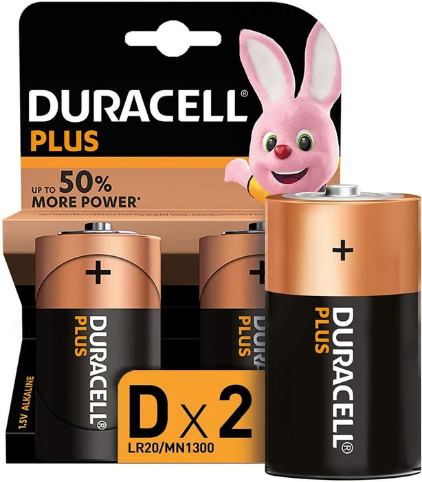 2 Batterie Torcia LR20 MN1300 D Duracell Plus Accessori Smartphone & Tablet