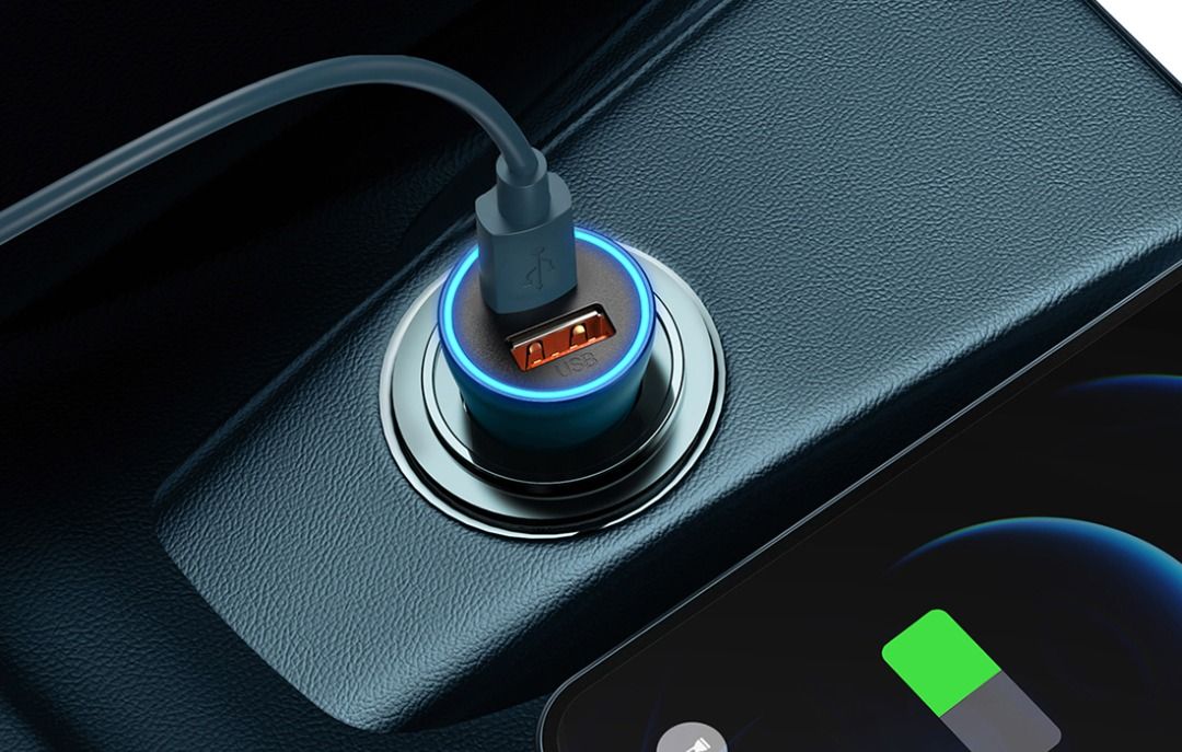 Adattatore Auto Caricabatterie 2 Porte USB-C e USB 60W Blue Smart Devices