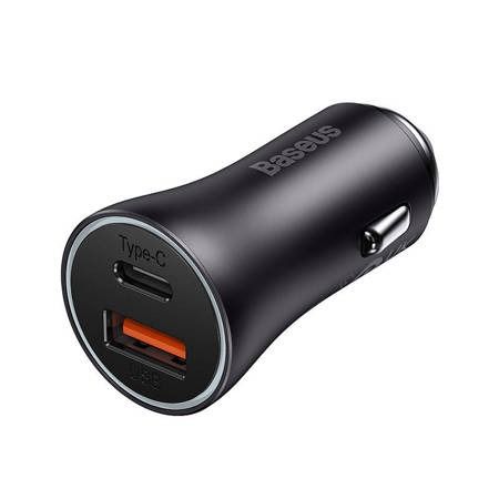 Adattatore Auto Caricabatterie 2 Porte USB-C e USB 60W Grigio Smart Devices