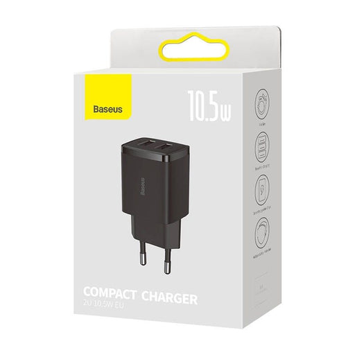 Caricabatterie rapido compatto Baseus, 2x USB, 10,5 W nero Accessori Smartphone & Tablet