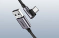 Cavo da USB a USB-C Angolare 3A 3m Nero Accessori Smartphone & Tablet
