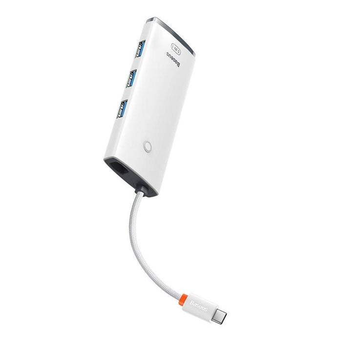 Hub Adattatore Baseus 5 in 1 USB-C a 3x USB 3.0 + USB-C + HDMI Bianco Accessori PC