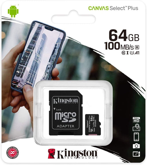 Kingston micro SD 64 GB + Adattatore Memory Card Accessori Smartphone & Tablet