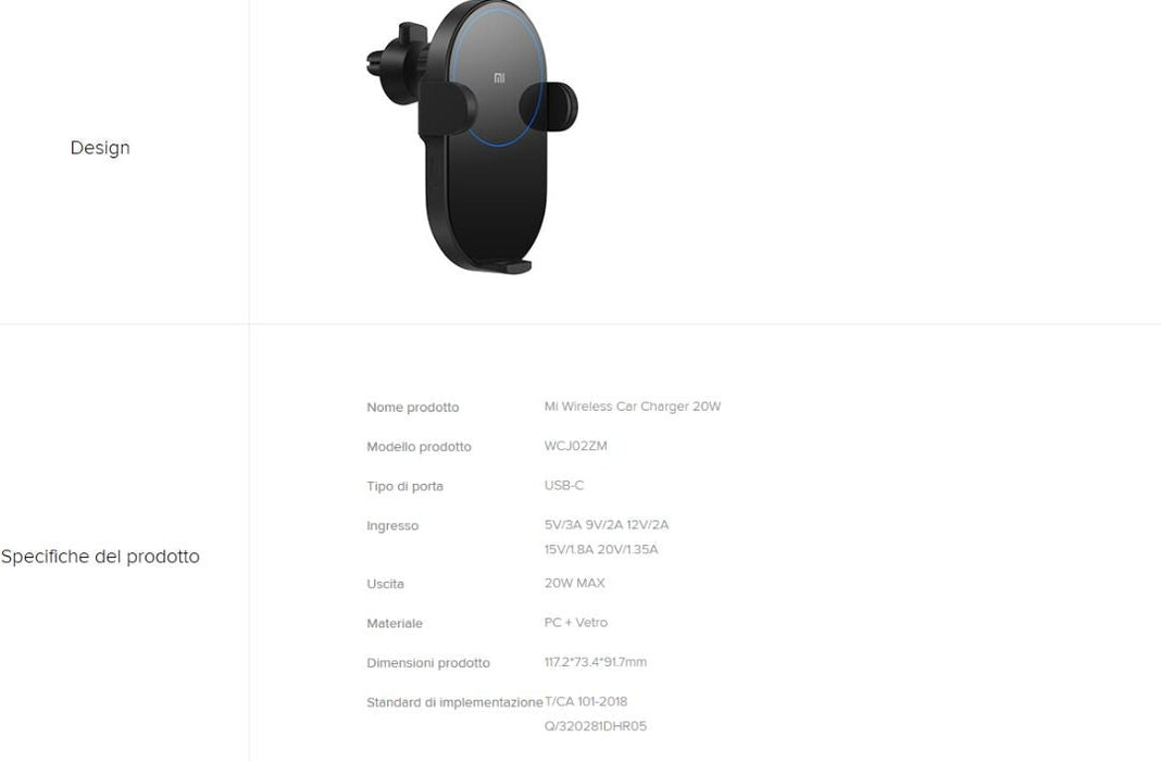 Mi 20W Wireless Car Charger Smart Devices