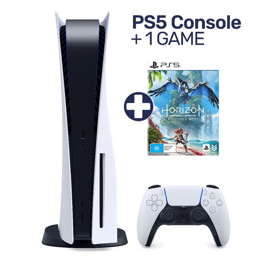 PS5 Console 825GB Digital Edition Bianco + Horizon Forbidden West Gaming