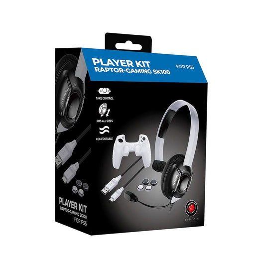 Raptor Gaming PS5 Bundle Accessori con Cuffia Mono 4in1 sk100 Bianco/Nero Gaming